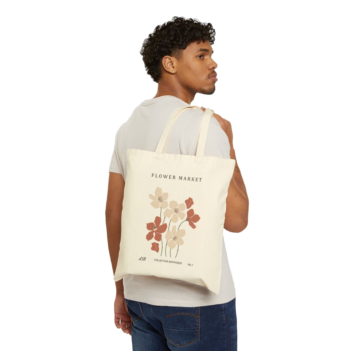Floral Cotton Canvas Tote Bag - Meadow Market
