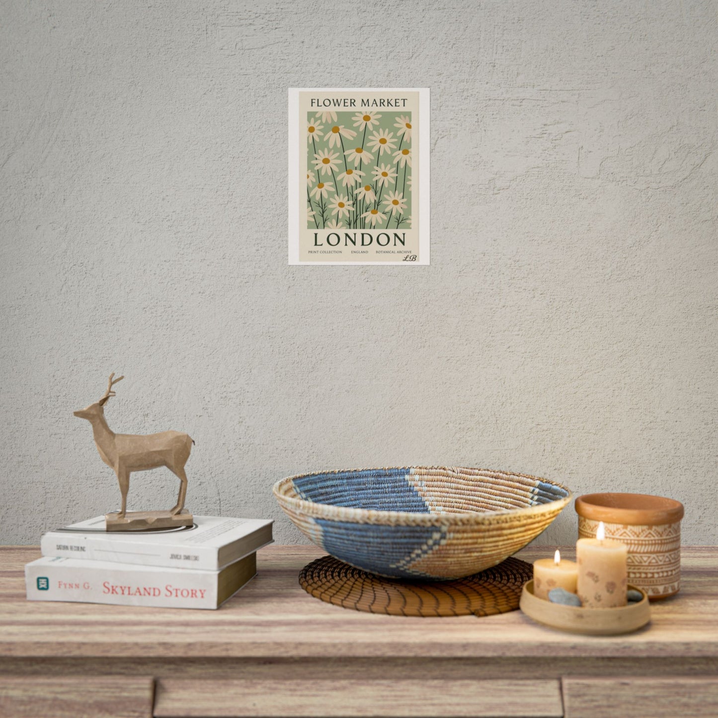 Floral Print Wall Poster - London Olive Bloom