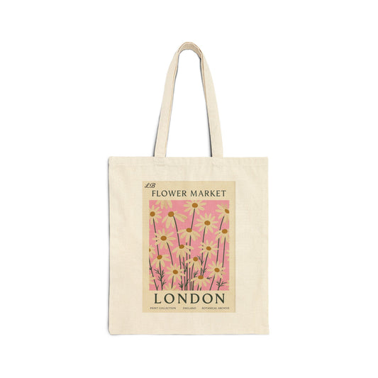Floral Cotton Canvas Tote Bag - London Bloom
