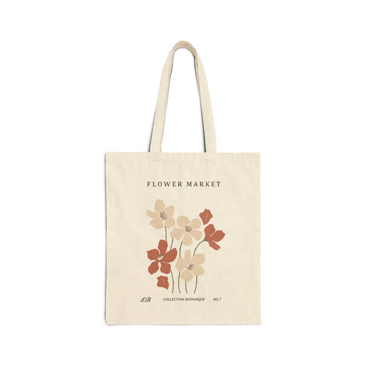 Floral Cotton Canvas Tote Bag - Meadow Market
