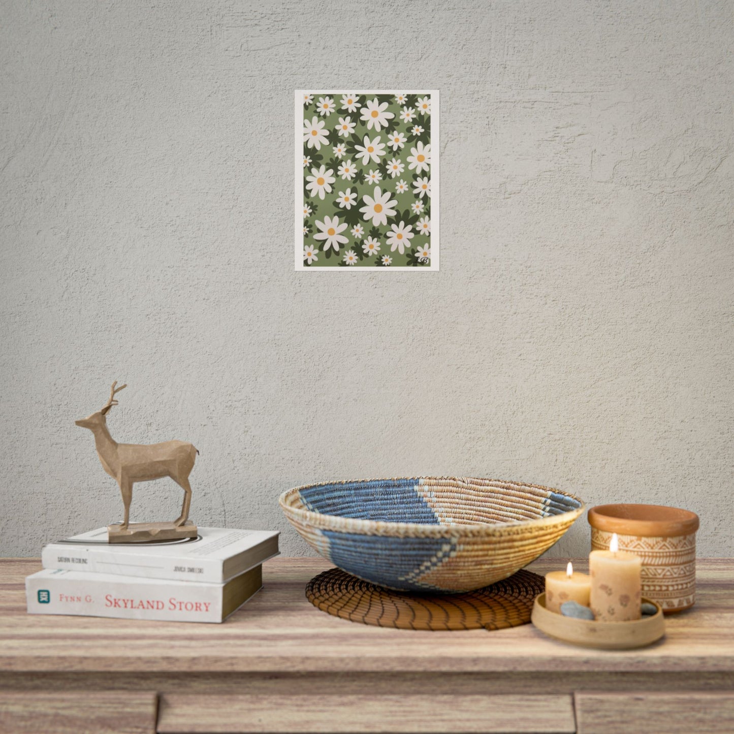 Floral Print Wall Poster - Daisy Dusk
