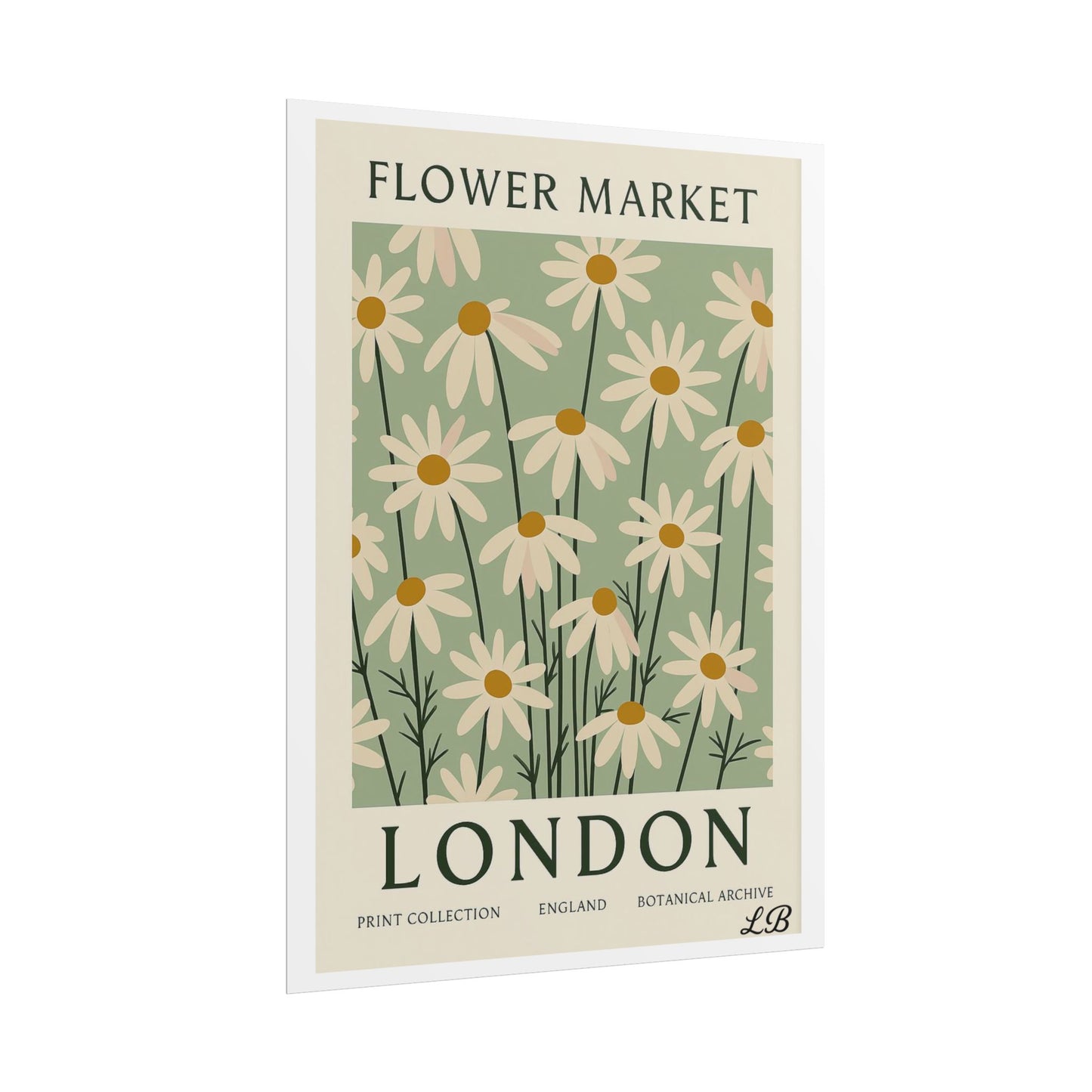 Floral Print Wall Poster - London Olive Bloom