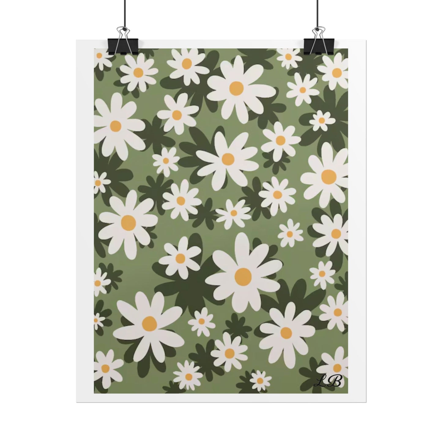 Floral Print Wall Poster - Daisy Dusk