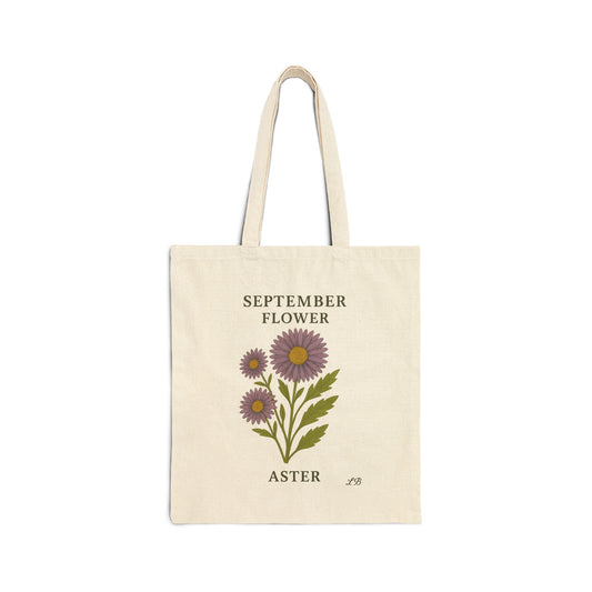 Bloom by Month Tote Bag - September - Aster