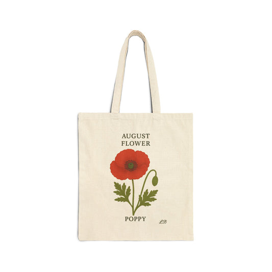 Bloom by Month Tote Bag - August - Poppy