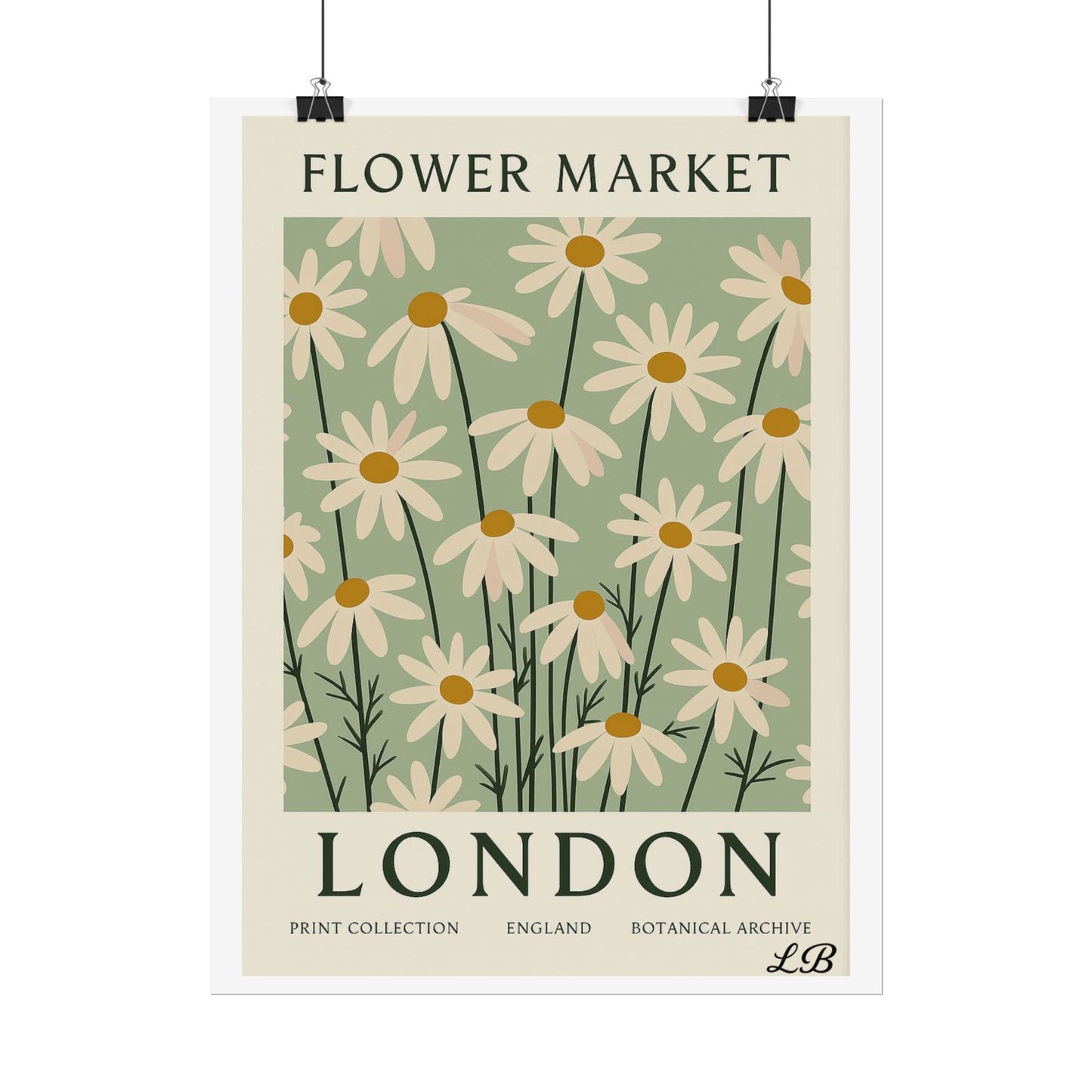 Floral Print Wall Poster - London Olive Bloom