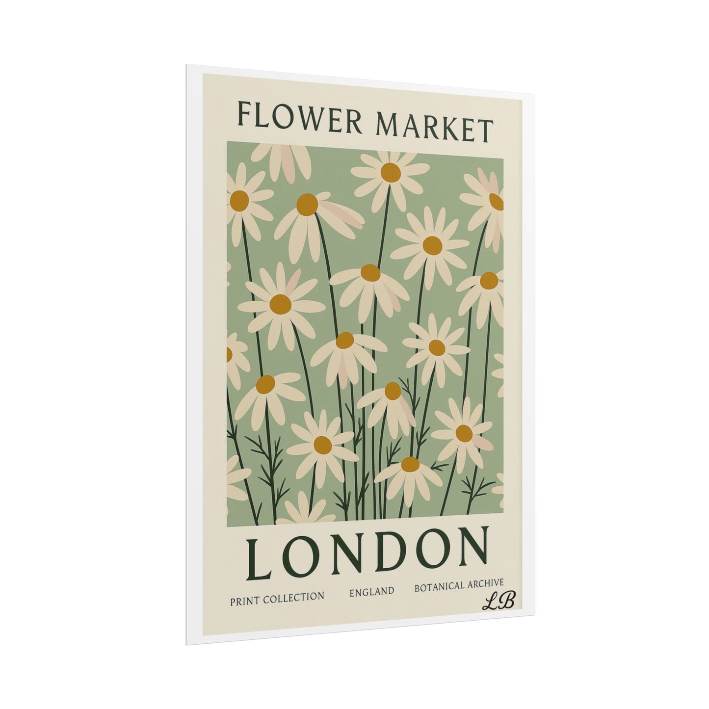Floral Print Wall Poster - London Olive Bloom