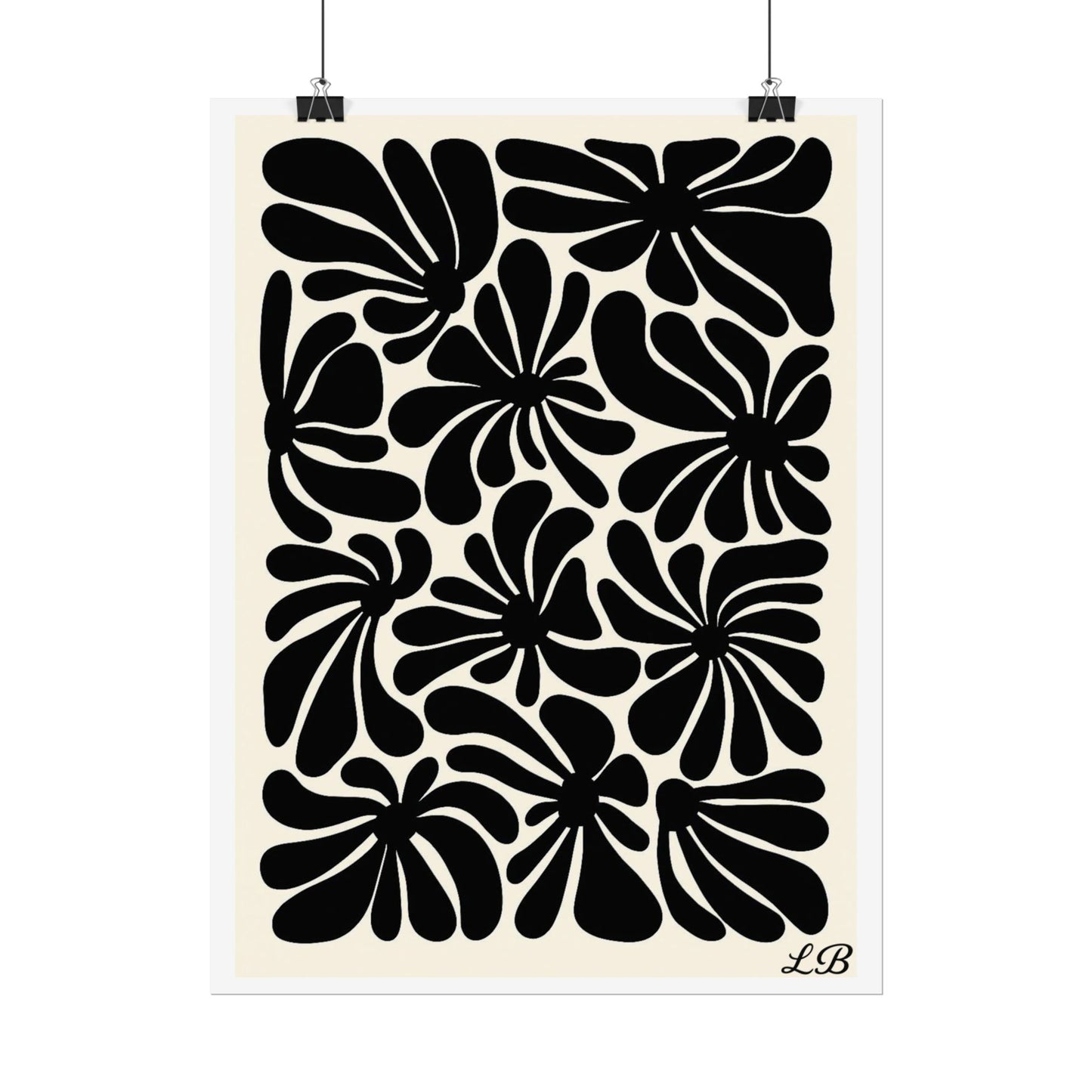 Floral Print Wall Poster - Noir Petal