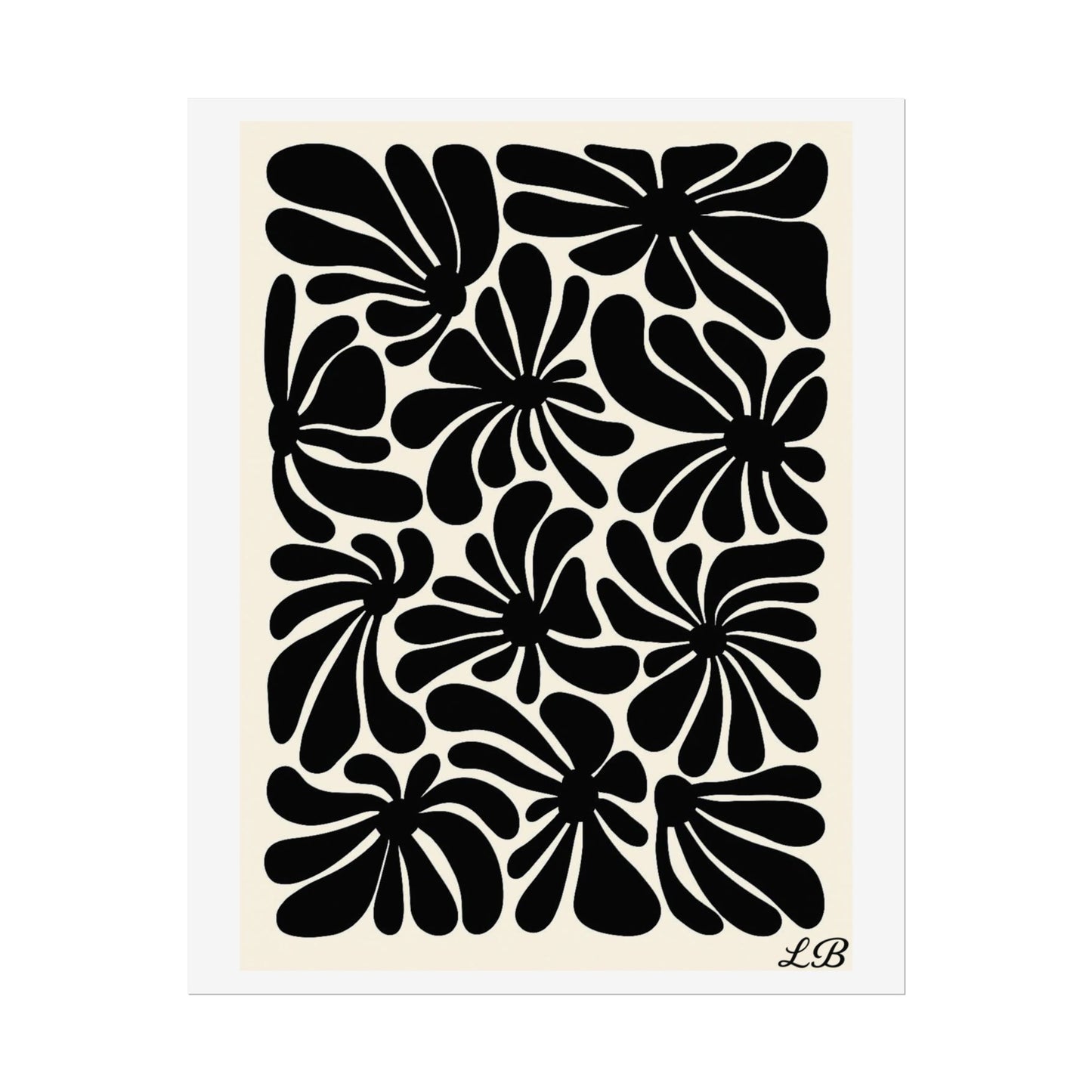 Floral Print Wall Poster - Noir Petal