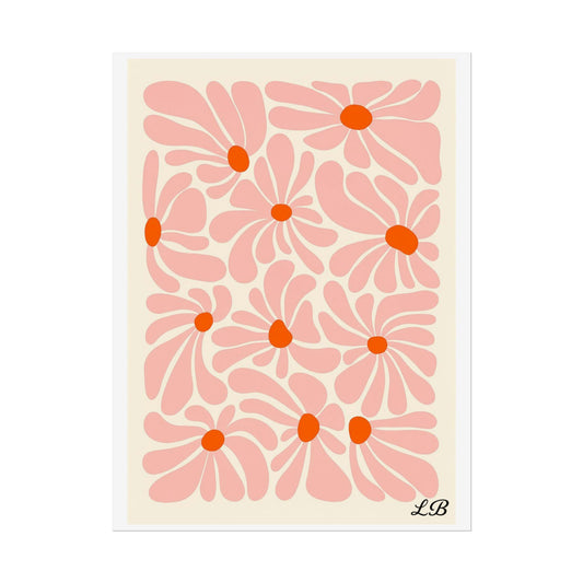 Floral Print Wall Poster - Peach Petal