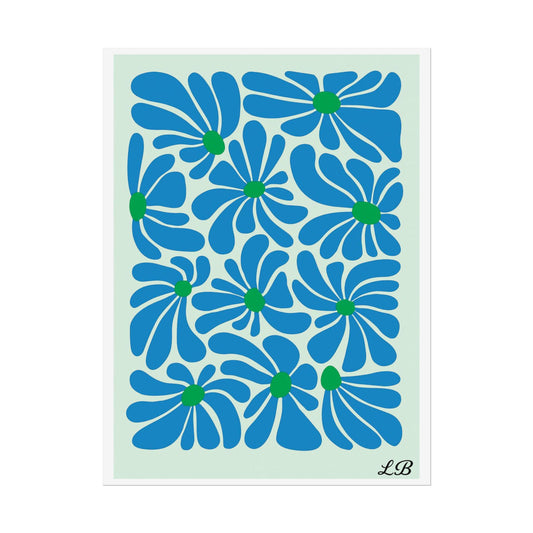 Floral Print Wall Poster - Ocean Petal