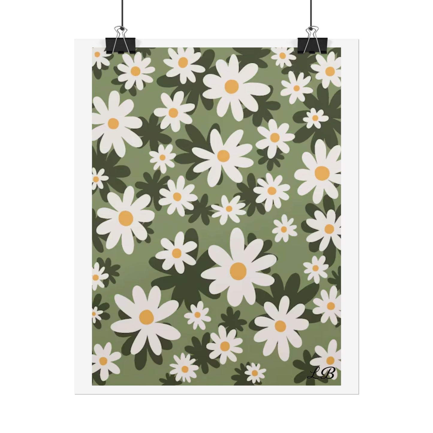 Floral Print Wall Poster - Daisy Dusk
