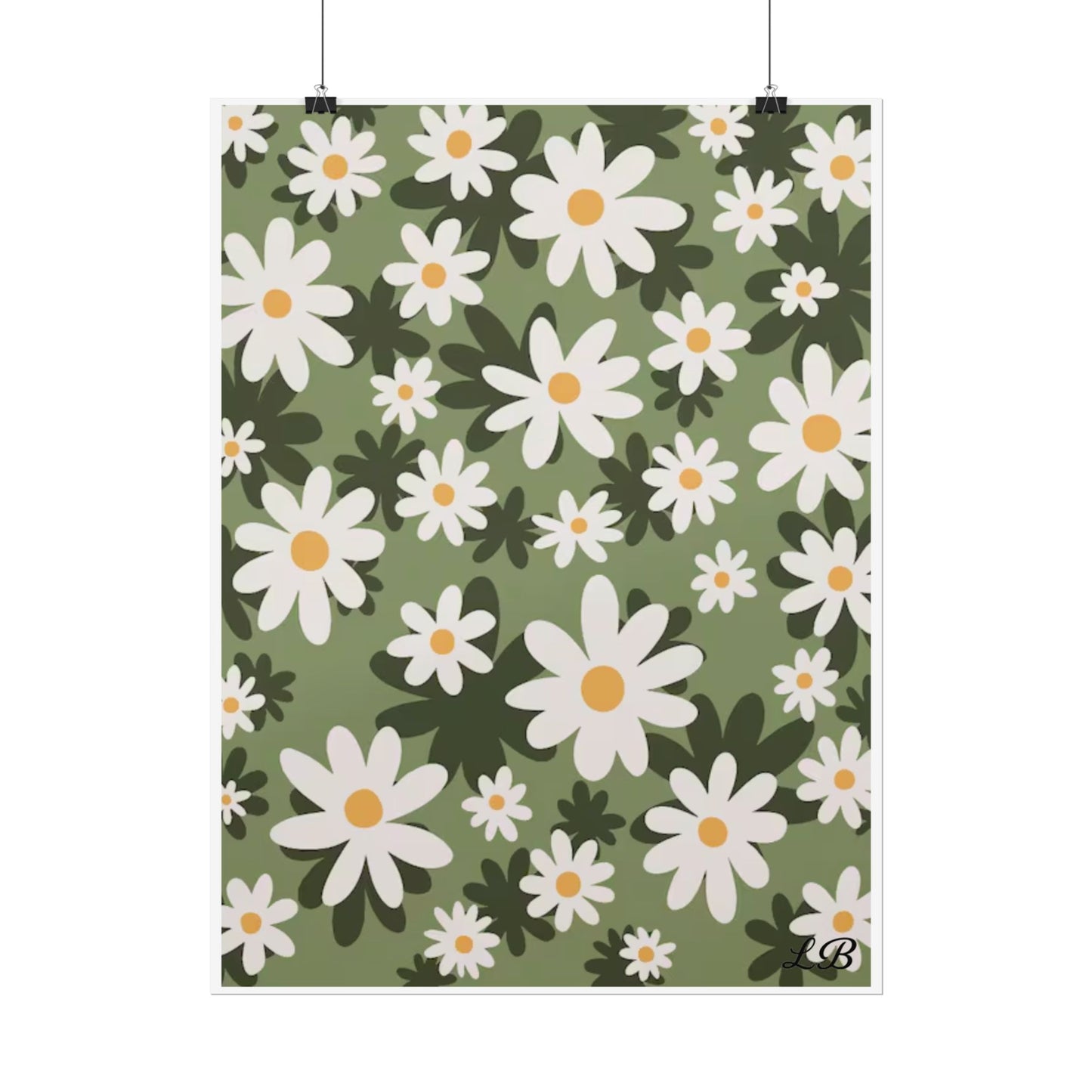 Floral Print Wall Poster - Daisy Dusk
