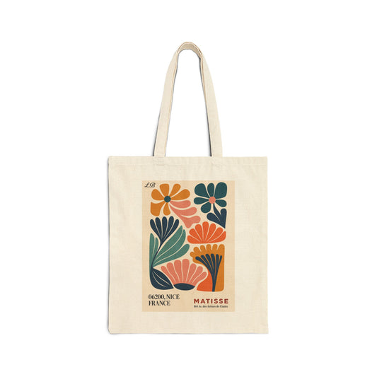 Floral Cotton Canvas Tote Bag - Matisse Bloom