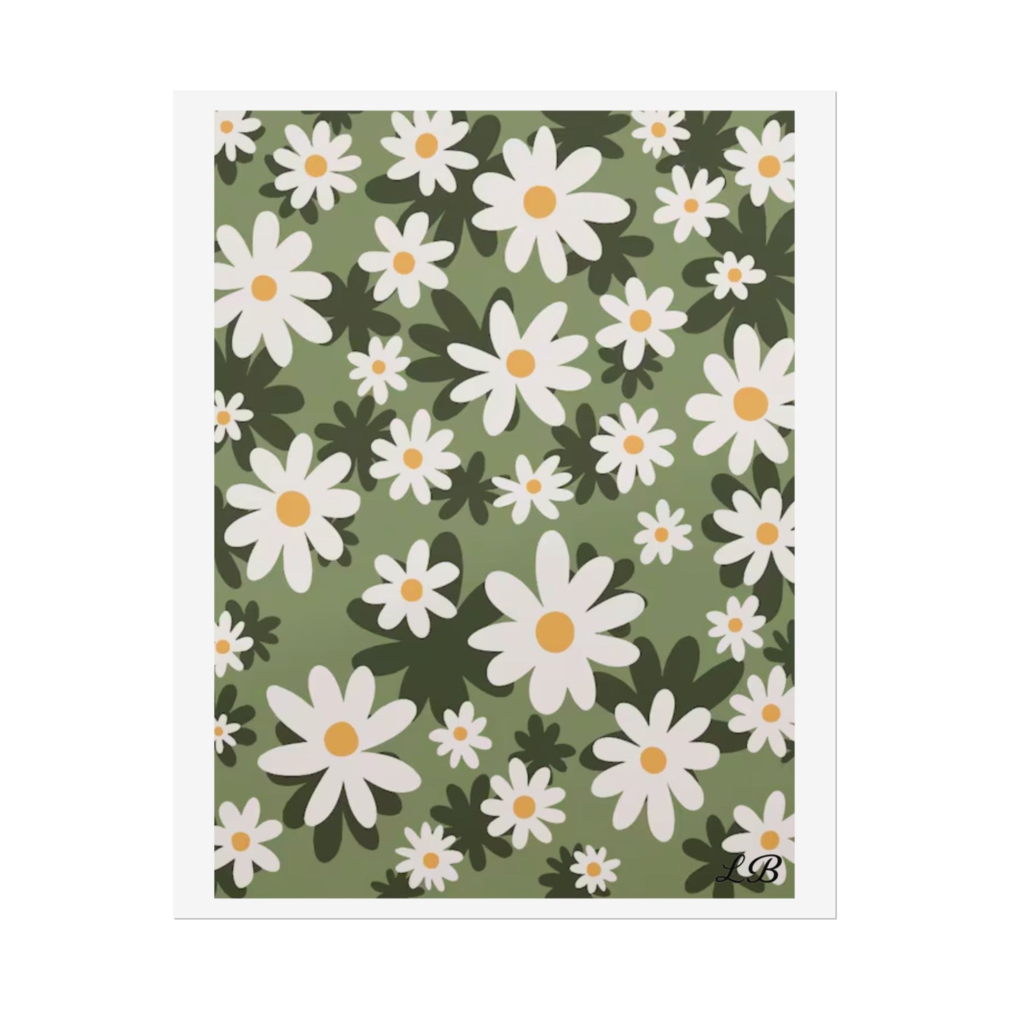 Floral Print Wall Poster - Daisy Dusk