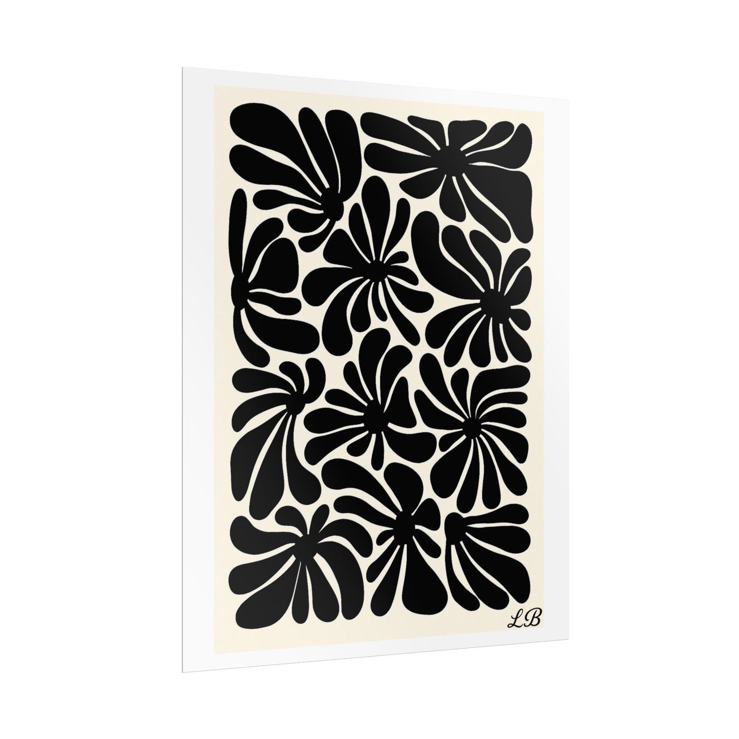 Floral Print Wall Poster - Noir Petal