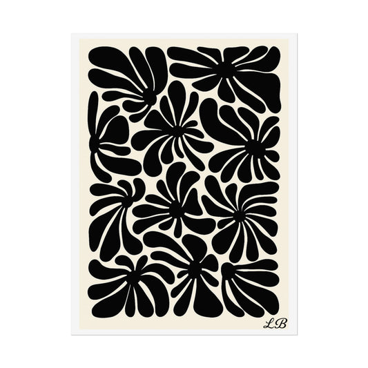 Floral Print Wall Poster - Noir Petal