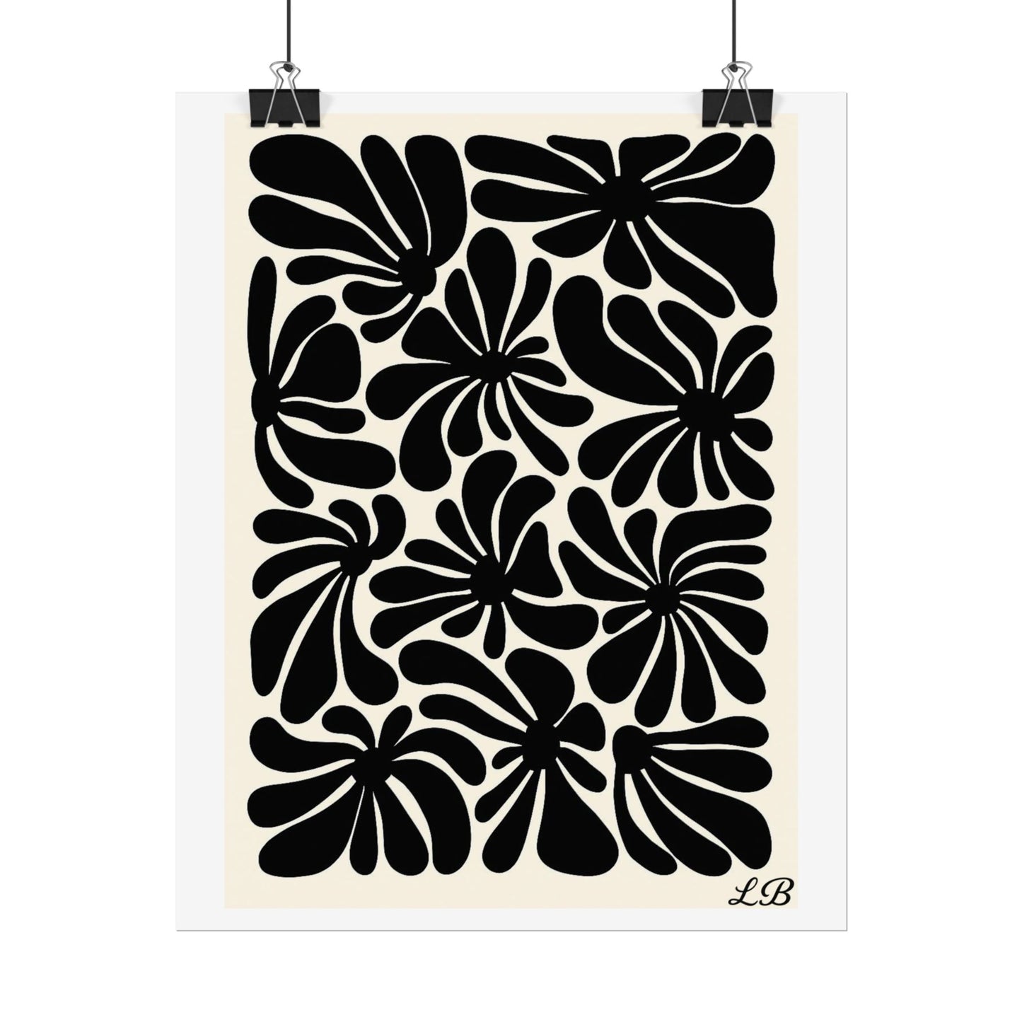 Floral Print Wall Poster - Noir Petal