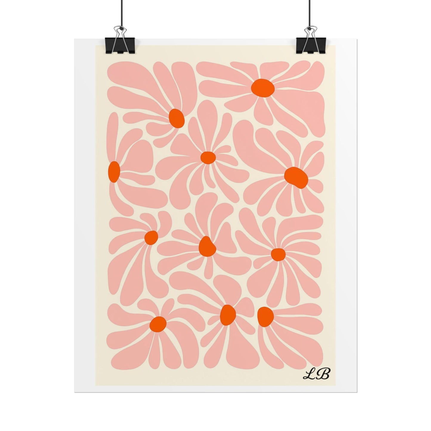 Floral Print Wall Poster - Peach Petal