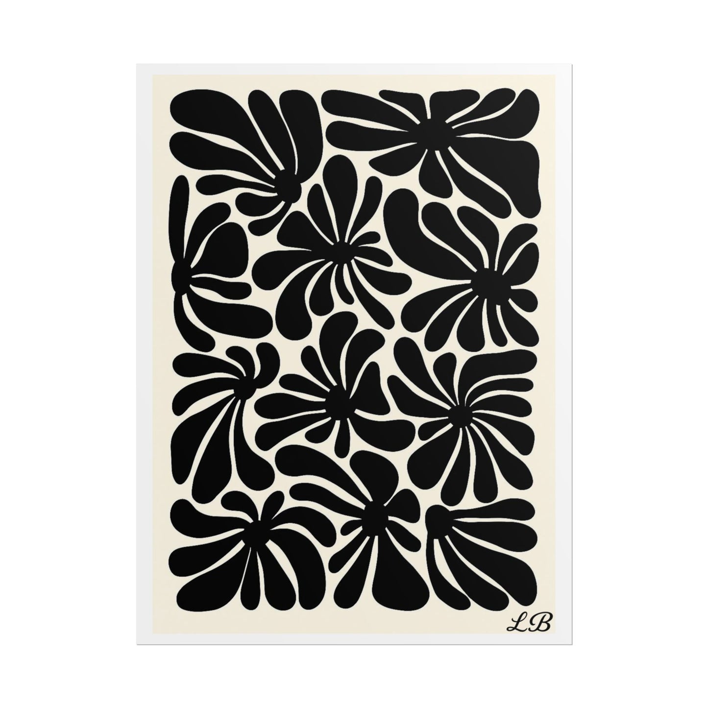Floral Print Wall Poster - Noir Petal