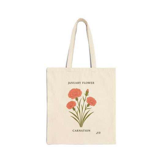 Bloom by Month Tote Bag - January - Carnation