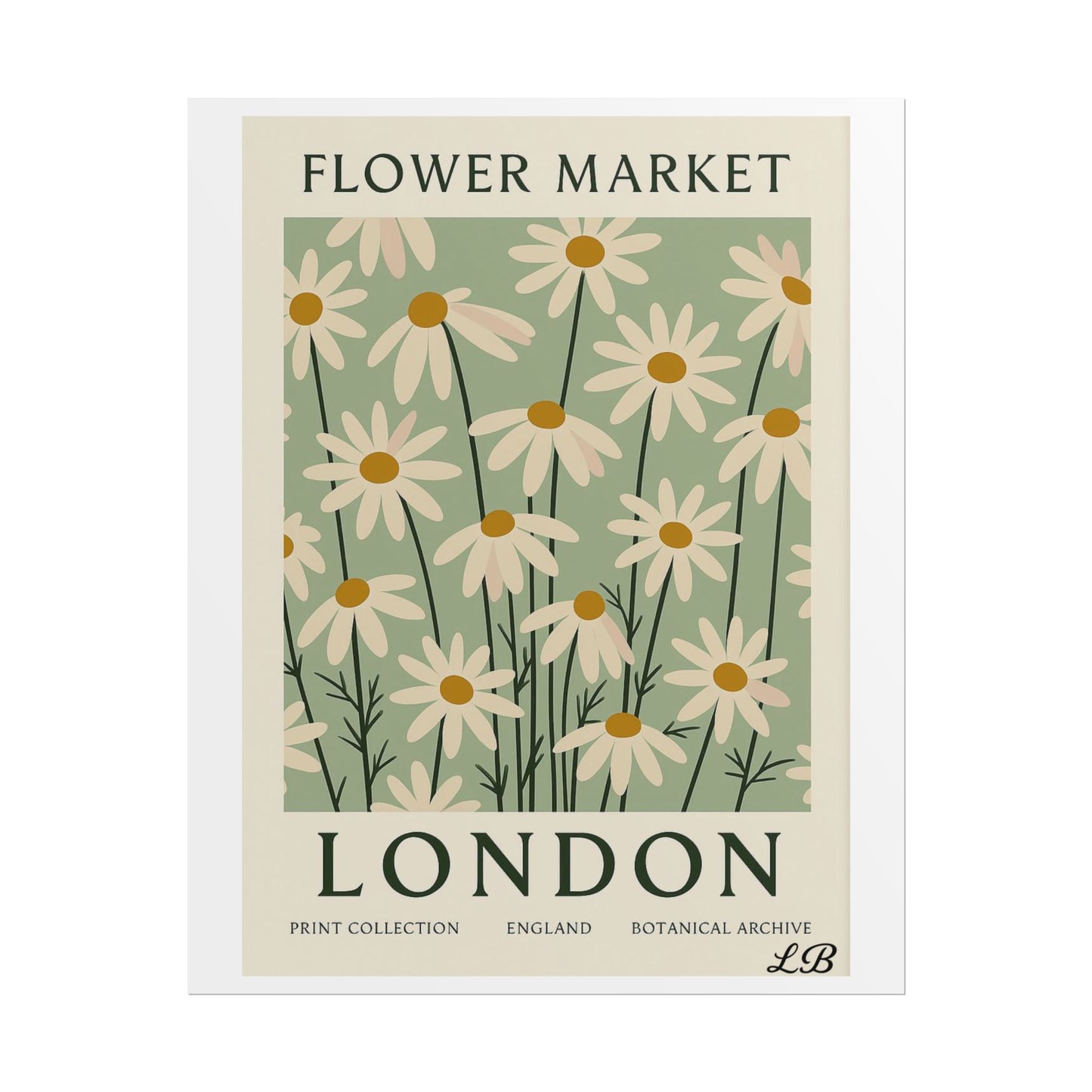 Floral Print Wall Poster - London Olive Bloom