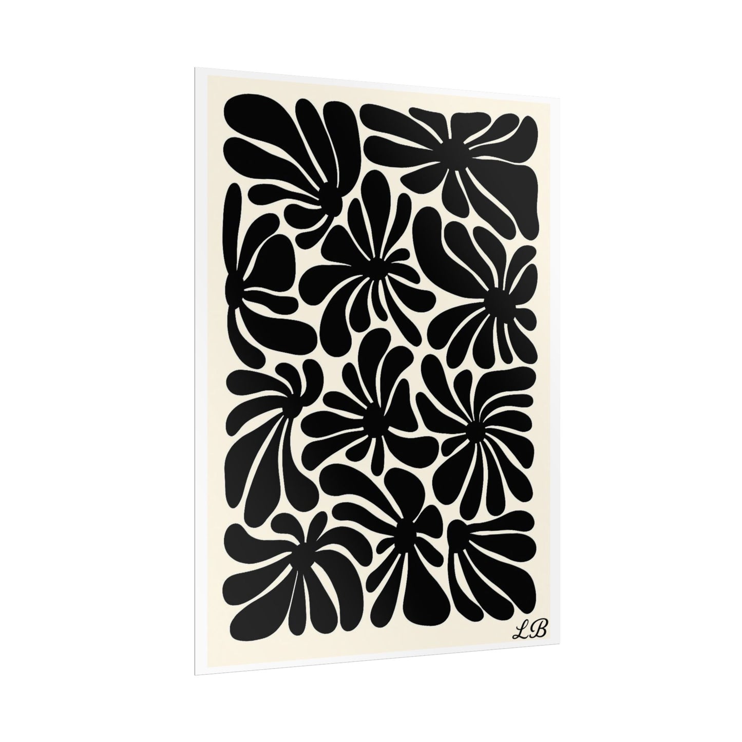Floral Print Wall Poster - Noir Petal