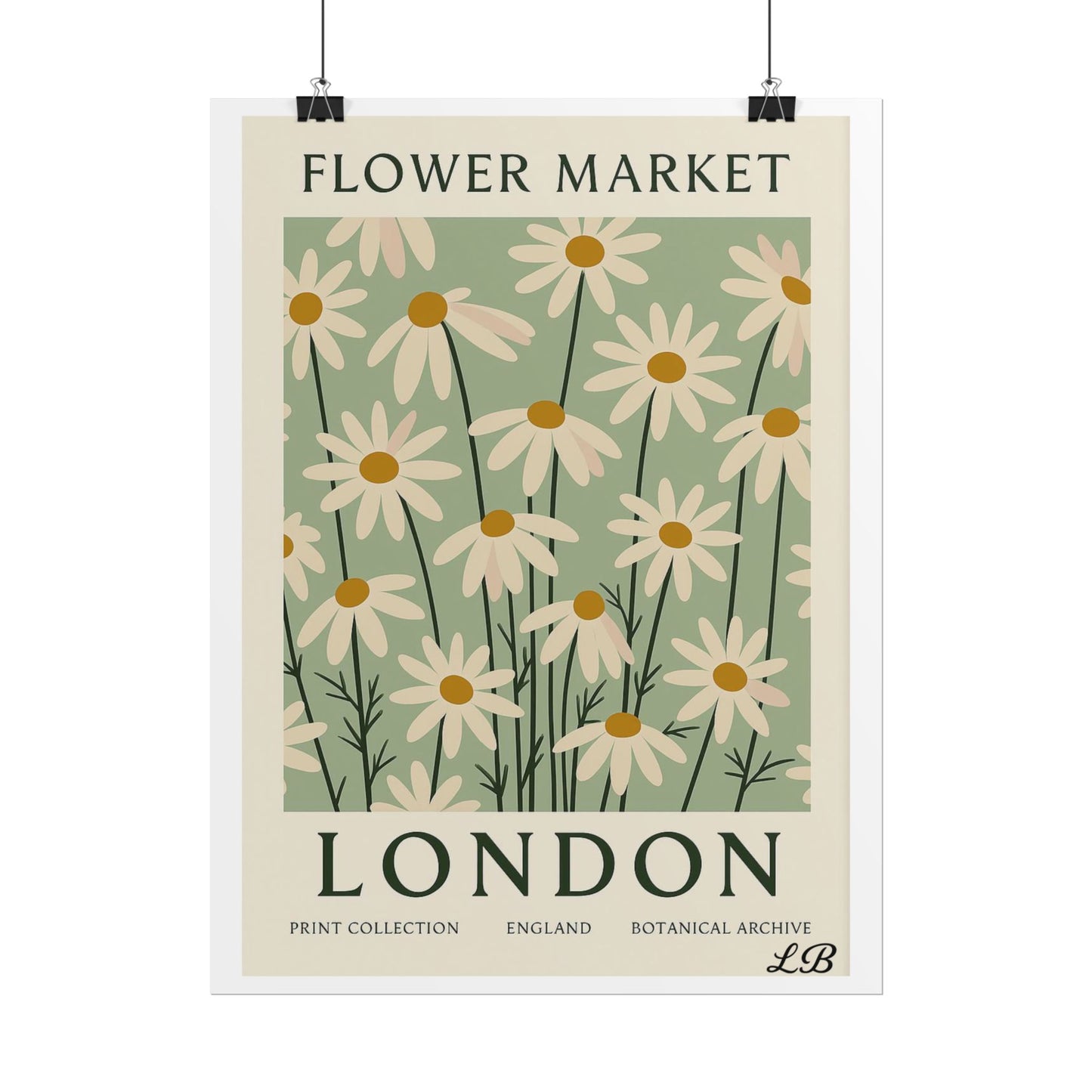 Floral Print Wall Poster - London Olive Bloom