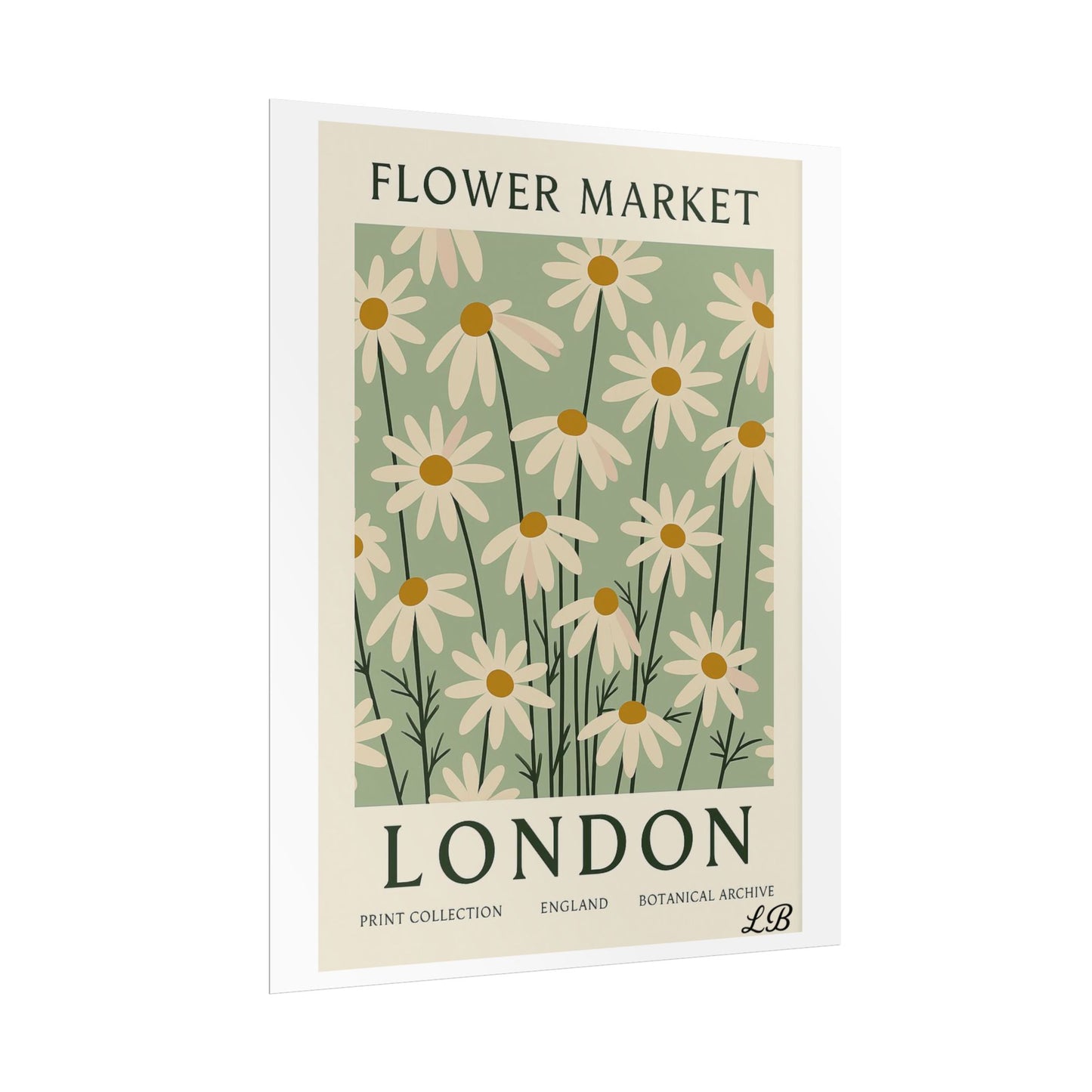 Floral Print Wall Poster - London Olive Bloom